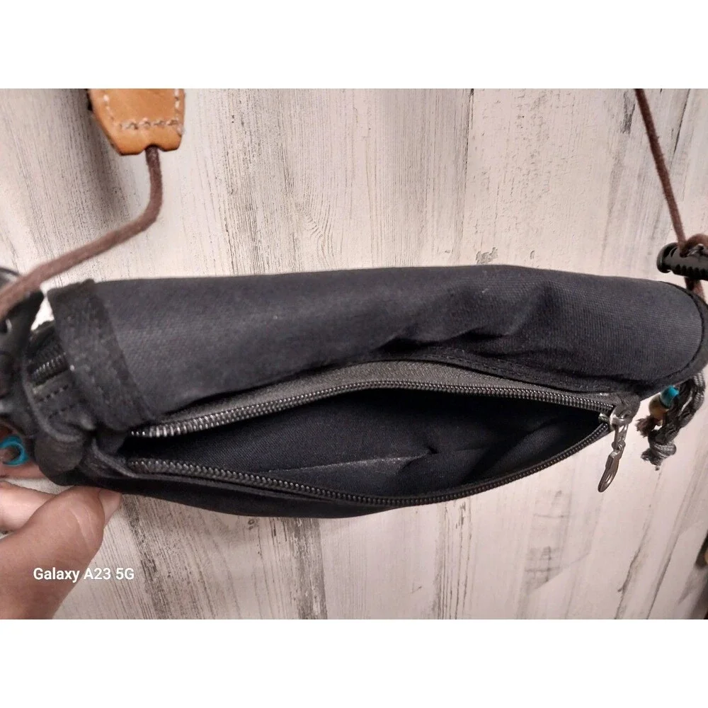 Gootium Small Black Canvas Crossbody Bag